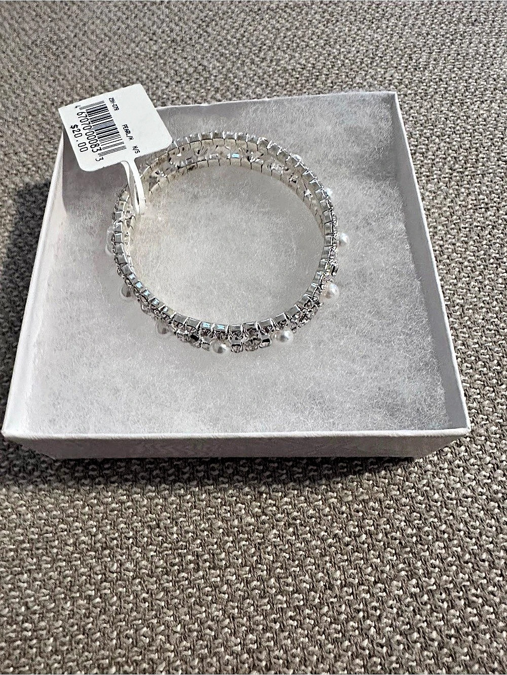 Crystal Tennis Bracelet Silver NWT